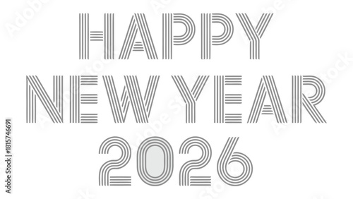 New Year's Greetings 2026: The image conveys the message of Happy New Year 2026, with a creative typography style.