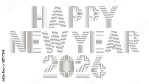 New Year 2026 Typography: A minimalistic design of Happy New Year 2026 typography, perfect for festive greetings and celebrations.