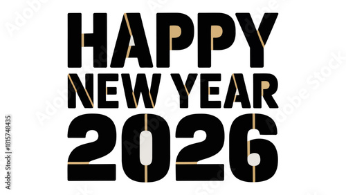 New Year 2026: A visual message of joy and new beginnings, the year 2026 is beautifully showcased with elegant fonts.