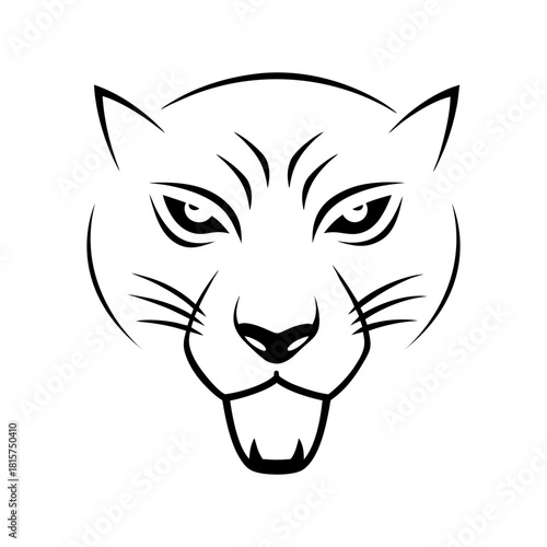 Minimal Black Panther Head Vector Icon.