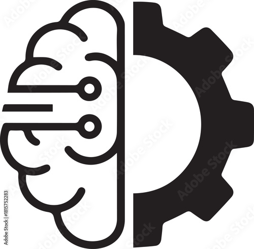 Brain and Gear Integration: An abstract representation of the synergy between the mind and mechanics, featuring a stylized brain merged with a gear.