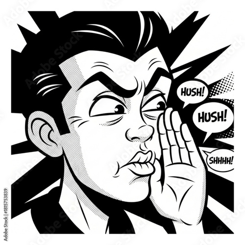 cartoon character portrait whispering vector image illustration