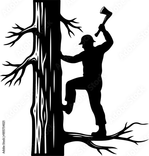 Lumberjack Wood Splitter Illustration
