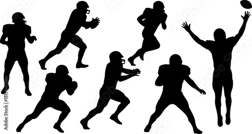 American Football Player Silhouette Bundle