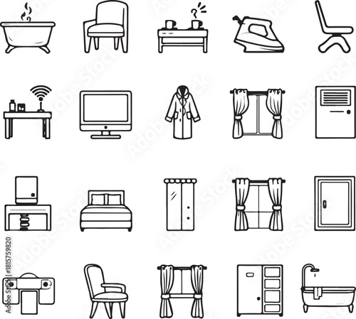 furniture and home interior icons
