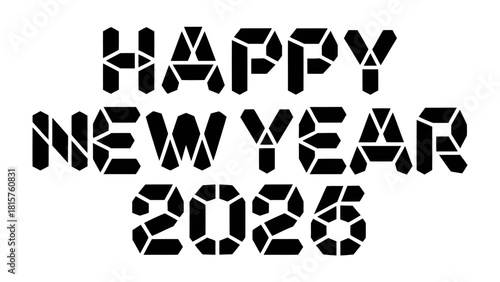 Happy New Year 2026 Typography: a design celebrating the start of new chapter and future hopes. 