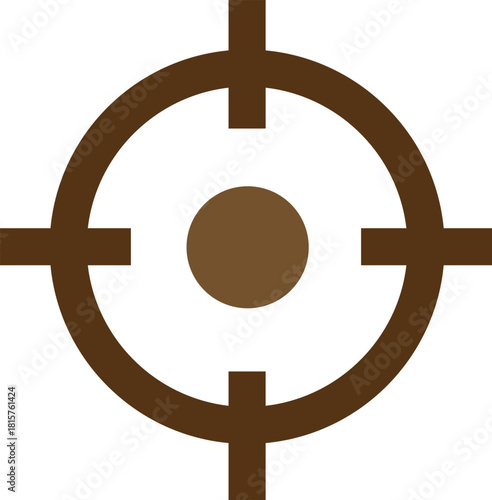 Brown target icon with crosshairs for precision and focus design element