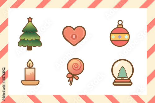 Cute Christmas Festival drawing vector illustration 03
