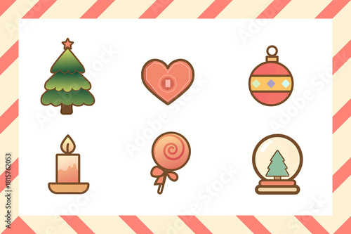Cute Christmas Festival drawing vector illustration 03