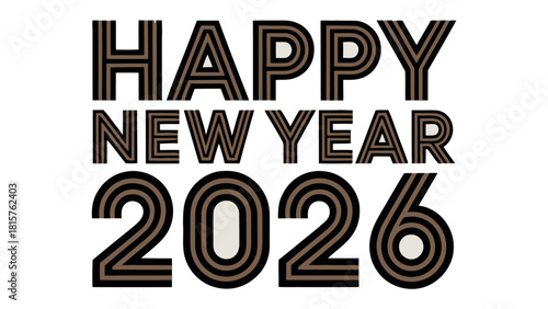 New Year 2026 Celebration: A stylish design proclaims the arrival of the year 2026, conveying anticipation and joy. The image is set with modern typography and creative design element