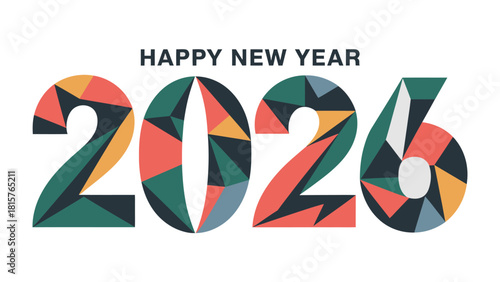 Happy New Year 2026: A vibrant and colorful design, celebrating the arrival of the year 2026 with a cheerful and modern aesthetic. The image captures the spirit of renewal, hope, and new beginnings.