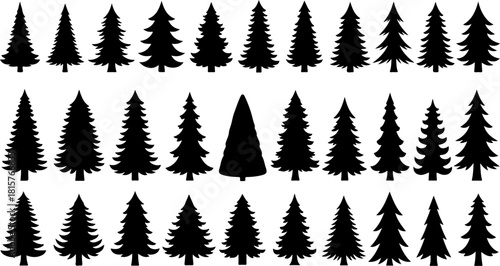 Pine Tree Silhouette Bundle | Evergreen Tree SVG | Christmas Tree Clipart | Forest Woodland SVG Pack