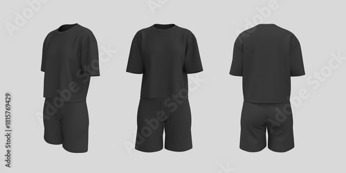 Women’s Oversized Short Sleeve T-Shirt and Drawstring Shorts Active Set