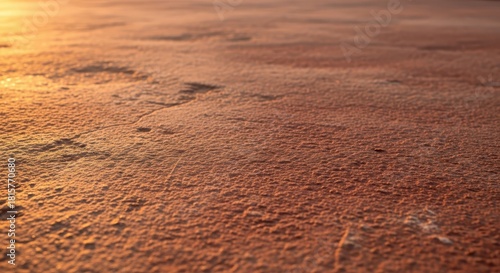 Closeup view of a textured, reddishbrown surface under warm light