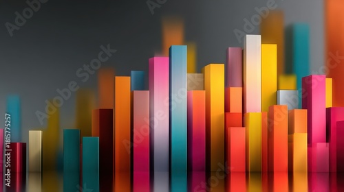 Wallpaper Mural abstract colorful bar graph showing business growth and financial success with data analysis and market trends for corporate presentation and website Torontodigital.ca
