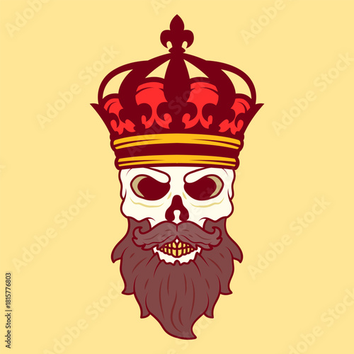 Beard Skull with Crown