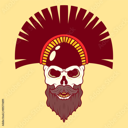 Beard Skull with Ancient Crown