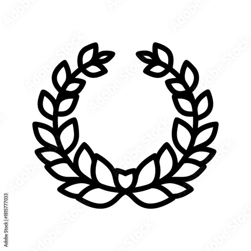 Decorative laurel wreath illustration in minimalist style  