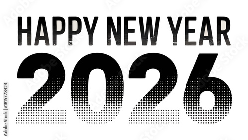 Happy New Year 2026: A minimalist, stylish depiction of 'Happy New Year 2026' with bold, modern typography, ideal for celebratory occasions and forward-looking concepts. 