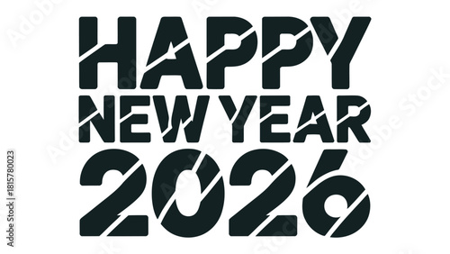 Happy New Year 2026: A visual expression of joyous anticipation, rendered in a bold, modern typography, signifying the dawn of a new year.