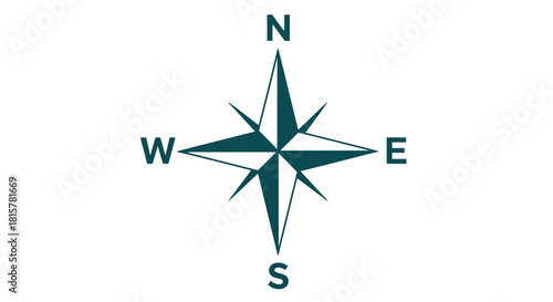 Directional Compass Rose Icon Navigate and Guide with This Simple Vector Symbol