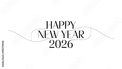 New Year 2026 Greeting: A minimalist greeting card design expresses a vision for the forthcoming year, showcasing a clean aesthetic and the year 2026.