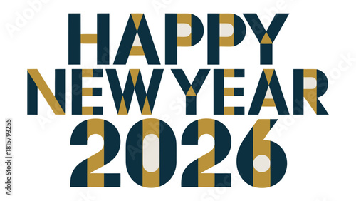 Happy New Year 2026: A stylish and vibrant design for the new year celebration. Perfect for greeting cards, social media, and festive decorations.