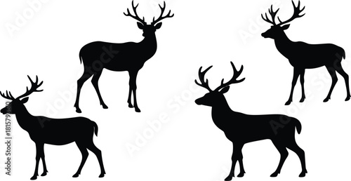 Solid black silhouette of animals