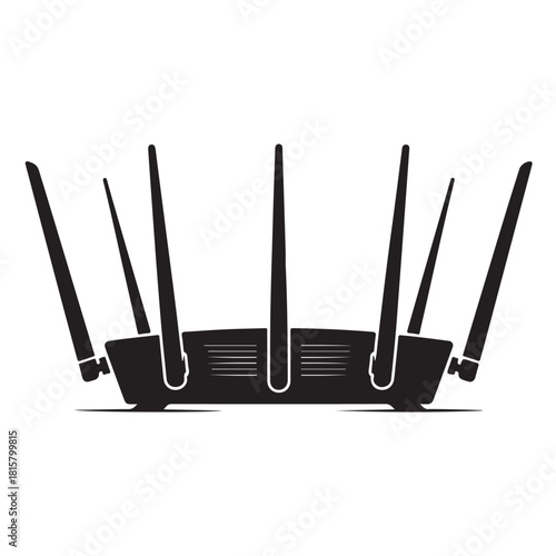 Wireless router isolated on white background, a device for internet connectivity, networking, and digital communication