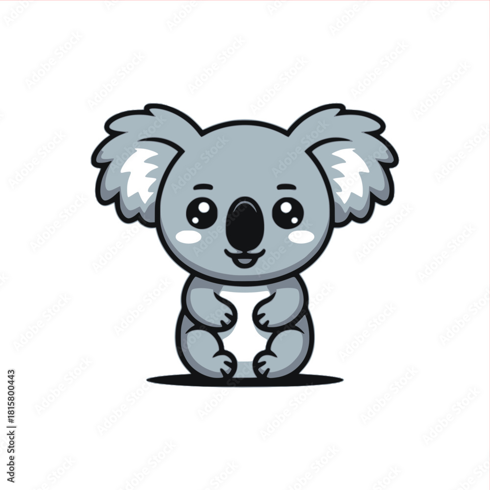 Obraz premium Adorable Koala Cartoon Character for Children's Books and Educational Materials, Perfect for Stickers, T-shirts, and Creative Designs with a Cute Animal Theme