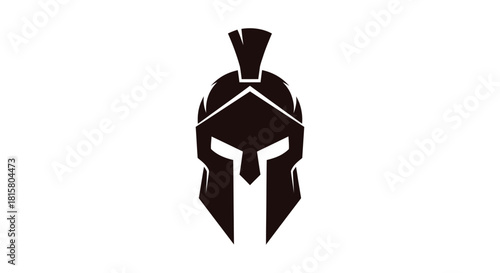 Spartan helmet silhouette vector illustration of ancient warrior headgear