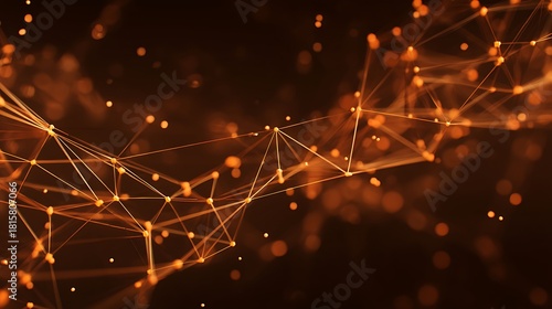 A complex network of lines and dots against a dark background, creating a sense of interconnectedness and complexity.