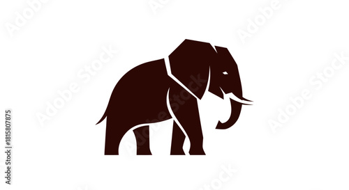 Silhouette of an elephant against a white background for logo or symbol