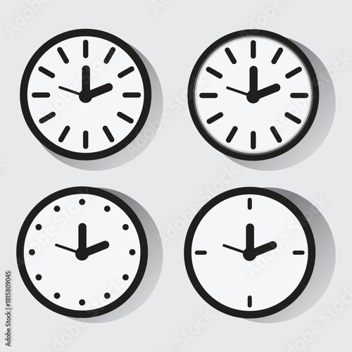 Empty printable clock face template isolated on white background