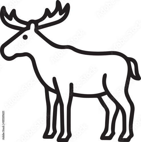 vector illustration of moose
