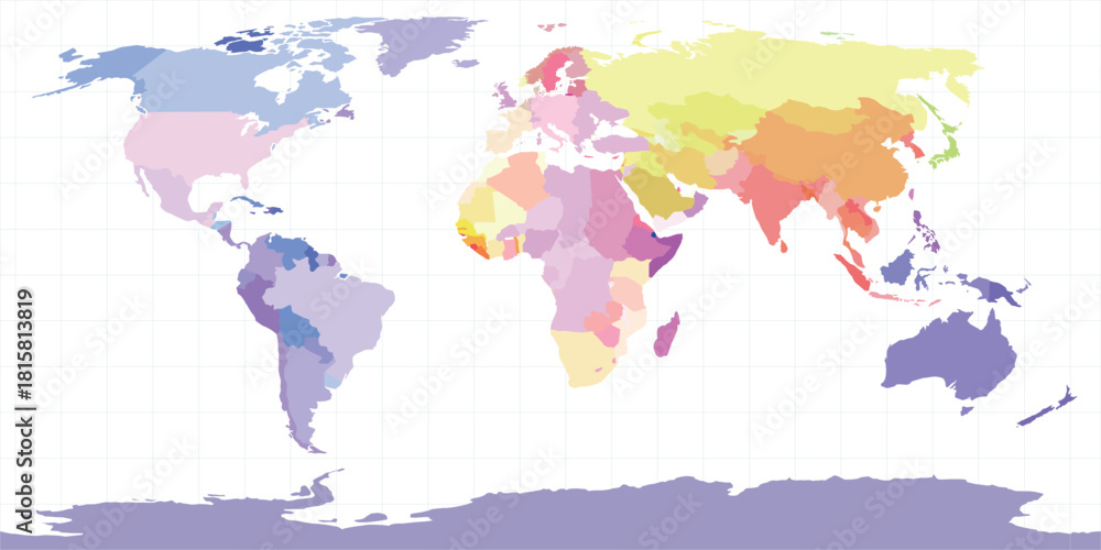 Fototapeta premium A colorful world map.Vector map on white background.