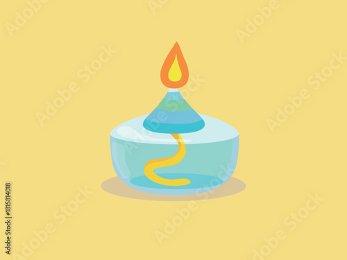 Alcohol lamp burner with a flame