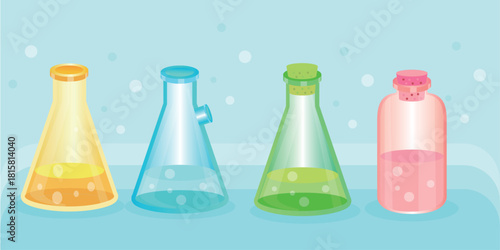 Laboratory glassware Vector biology lab chemistry experiments