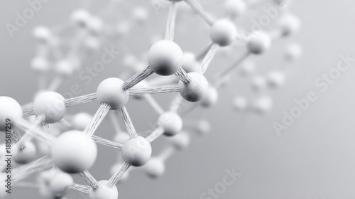 A molecular structure set against a clean white background illustrating the concept of a flexible network design