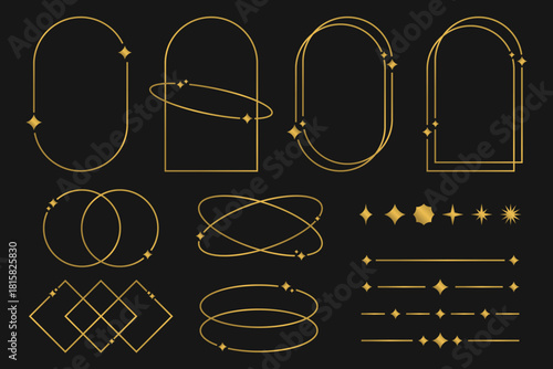 キラキラ装飾　星　ラインフレーム　枠　セット