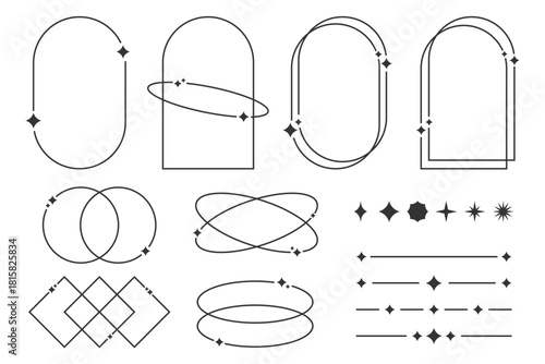 キラキラ装飾　星　ラインフレーム　枠　セット