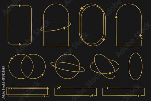 キラキラ装飾　星　ラインフレーム　枠　セット