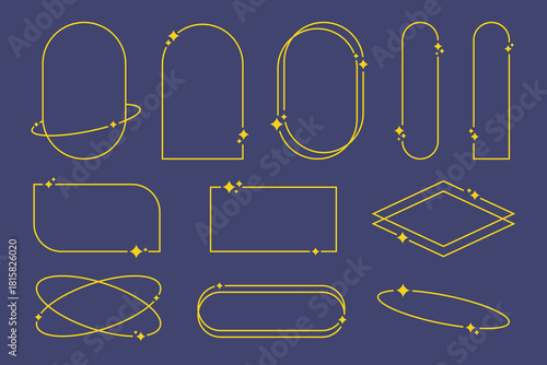 キラキラ装飾　星　ラインフレーム　枠　セット