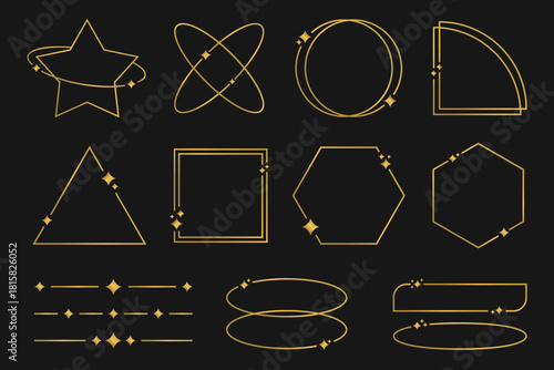 キラキラ装飾　星　ラインフレーム　枠　セット