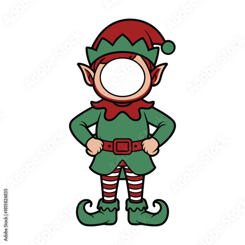 Festive christmas elf cutout isolated on, perfect for holiday photos and celebrations, adding a touch of whimsy to your seasonal memories