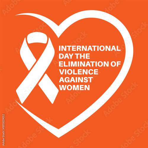 Elimination of Violence Against Women, heart ribbon, awareness symbol, orange campaign badge, Orange Ribbon Awareness, heart outline, safety emblem, women protection sign