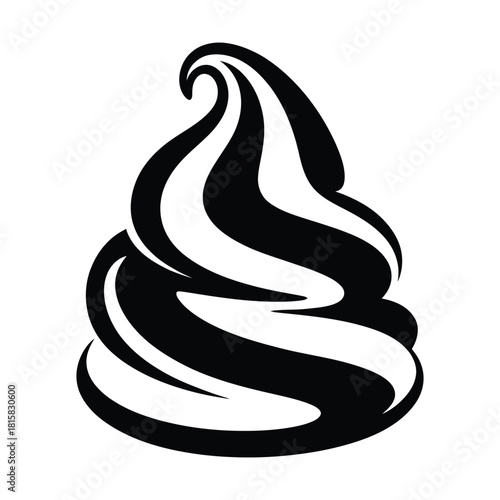 A swirl of soft serve ice cream, isolated on a sweet and creamy treat, perfect for summer designs and dessertthemed projects