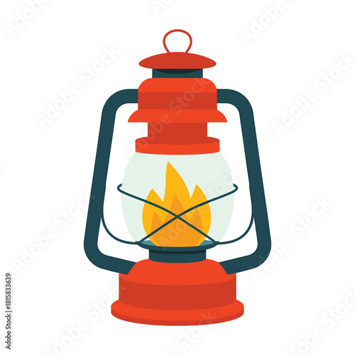 Vintage kerosene lamp with a warm glow isolated on a classic and nostalgic image of a lantern, perfect for rustic or vintage themes