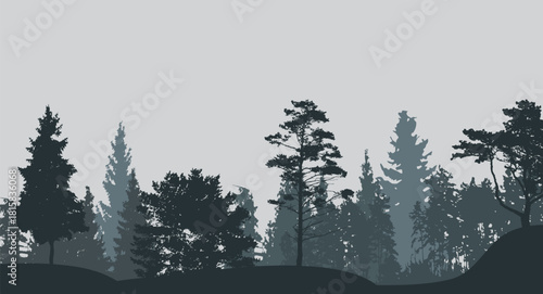 Image of Nature. Tree Silhouette. Vector Illustration