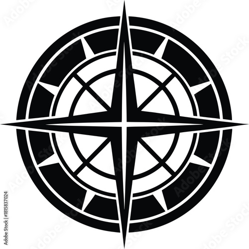 Global financial compass icon for business and investment